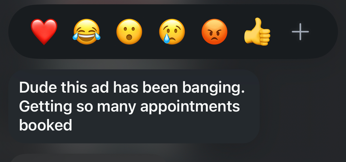 Customer result screenshot